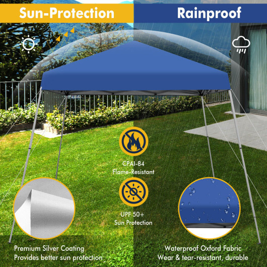 10 x 10 Feet Outdoor Instant Pop-up Canopy with Carrying Bag-Blue - Color: Blue - Image 3