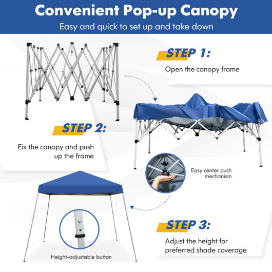 10 x 10 Feet Outdoor Instant Pop-up Canopy with Carrying Bag-Blue - Color: Blue - Image 5
