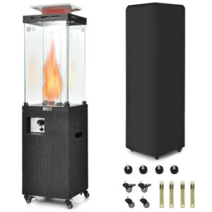 41 000 BTU Propane Patio Heater with Metal Hood-Black - Color: Black