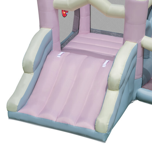 Kids Bounce House with Slide and 2 Boxing Columns Bouncy Castle for Party with 480W Blower - Color: Macaron - Image 5