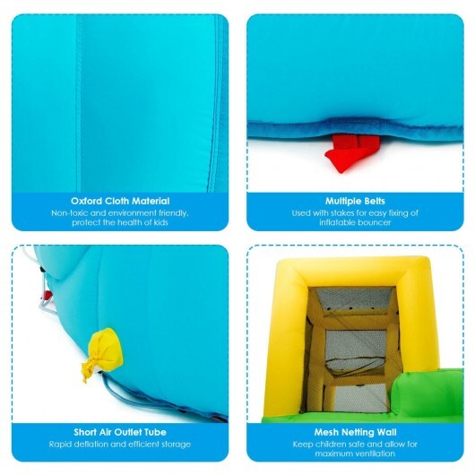 Inflatable Water Park Bounce House with Climbing Wall without Blower - Color: Multicolor - Image 4