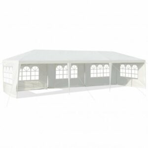 10 x 30 Feet Canopy Tent with 5 Removable Sidewalls for Party Wedding - Color: White