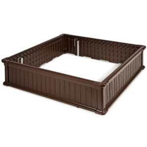 48 Inch Raised Garden Bed Planter for Flower Vegetables Patio-Brown - Color: Brown