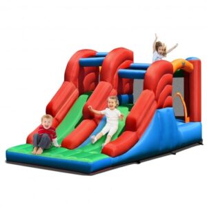 3-in-1 Dual Slides Jumping Castle Bouncer without Blower - Color: Multicolor