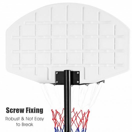Adjustable Basketball Hoop System Stand with Wheels - Color: Black - Image 4