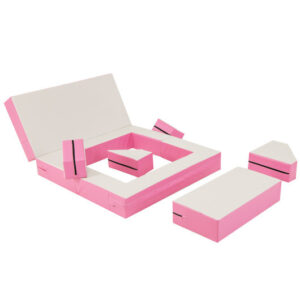 8-Piece 4-in-1 Kids Climb and Crawl Foam Playset-Pink - Color: Pink