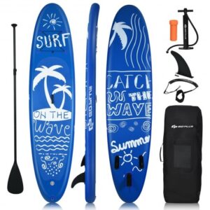 Inflatable & Adjustable Stand Up Paddle Board-S - Color: Blue - Size: S