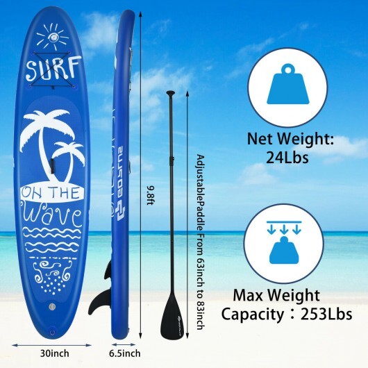 Inflatable & Adjustable Stand Up Paddle Board-S - Color: Blue - Size: S - Image 4