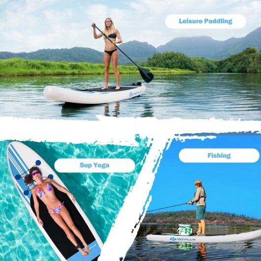 10 Feet Inflatable Stand Up Paddle Board with Carry Bag - Color: Multicolor - Image 5
