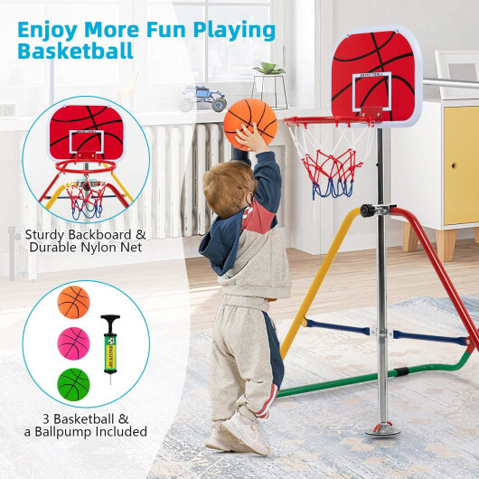 Kids Folding Horizontal Bar with 4 Adjustable Heights-Multicolor - Color: Multicolor - Image 3
