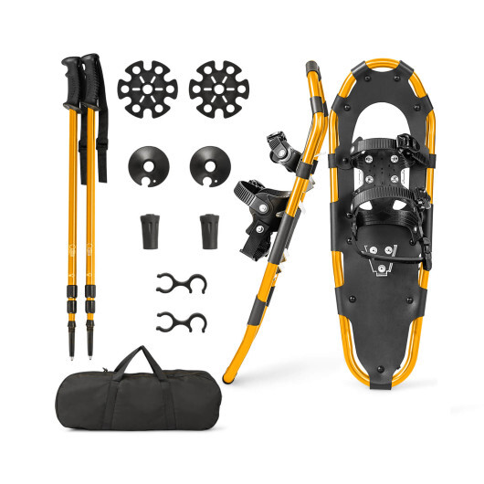 4-in-1 Lightweight Terrain Snowshoes with Flexible Pivot System-21 inches - Color: Golden - Size: 21 inches