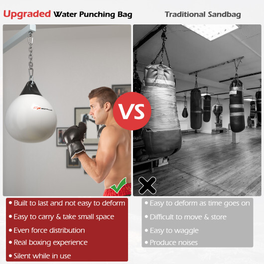 21 Inch Water Punching Bag with Adjustable Metal Chain-White - Color: White - Image 5