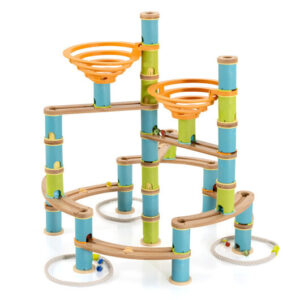 162 Pieces Bamboo Marble Run Educational Learning Toy Set - Color: Multicolor