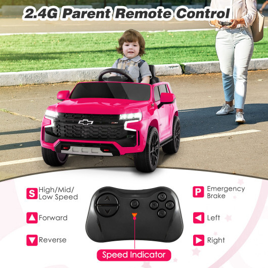 12V Kids Ride on Car with 2.4G Remote Control-Pink - Color: Pink - Image 4