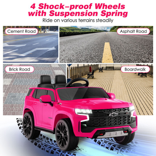 12V Kids Ride on Car with 2.4G Remote Control-Pink - Color: Pink - Image 5