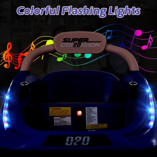 12V Kids Bumper Car Ride on Toy with Remote Control and 360 Degree Spin Rotation-Purple - Color: Purple - Image 5