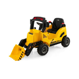 12V Kids Ride On Construction Tractor with Electric Adjustable Bucket-Yellow - Color: Yellow