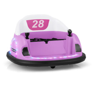 12V 360?° Ride on Bumper Car for Toddlers with Remote Control-Pink - Color: Pink