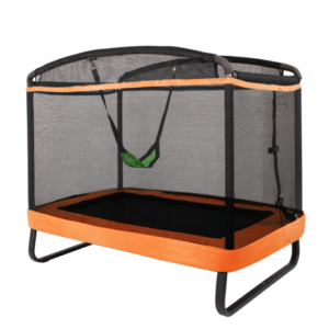 6 Feet Kids Entertaining Trampoline with Swing Safety Fence-Orange - Color: Orange