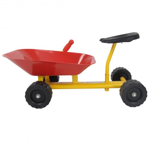 8 Inch Heavy Duty Kids Ride-on Sand Dumper with 4 Wheels-Red - Color: Red - Image 5