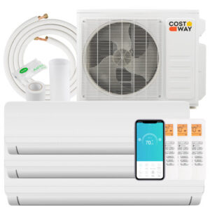 36000 BTU 3 Zone 19 SEER2 Mini Split AC with Heat Pump-12K + 12K + 24K - Color: White - Size: 12K + 12K + 24K